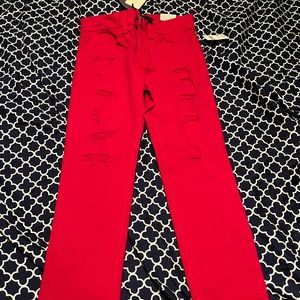 Boys red urban wear red jeans. Never worn, wear any occasion